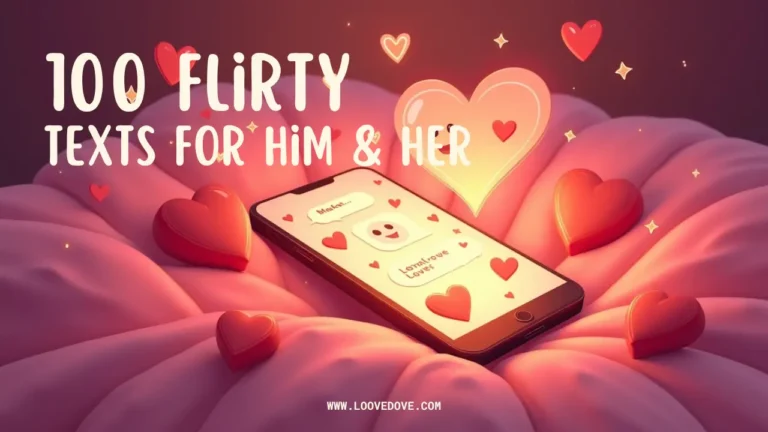 Romantic smartphone illustration with flirty texts, hearts, and emojis, symbolizing love and relationship spark