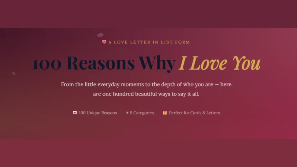 100 Reasons Why I Love You