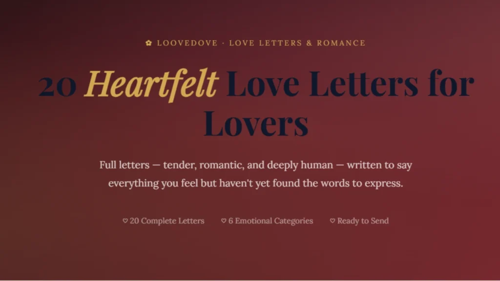 20 Heartfelt Love Letters for Lovers