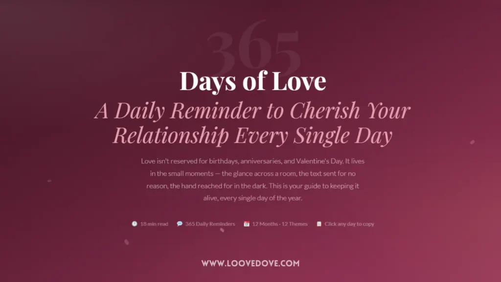 Days of Love A Daily Reminder