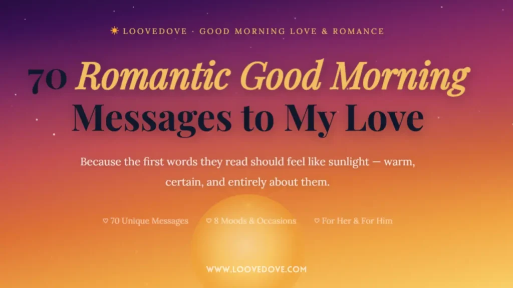 Romantic Good Morning Messages to My Love
