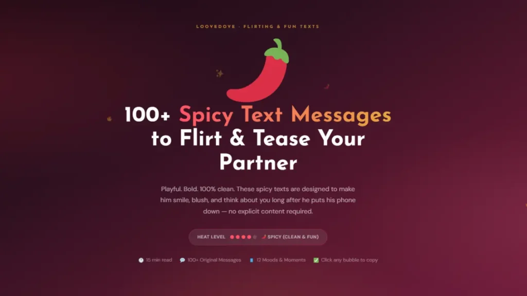 Spicy Text Messages to Flirt & Tease Your Partner