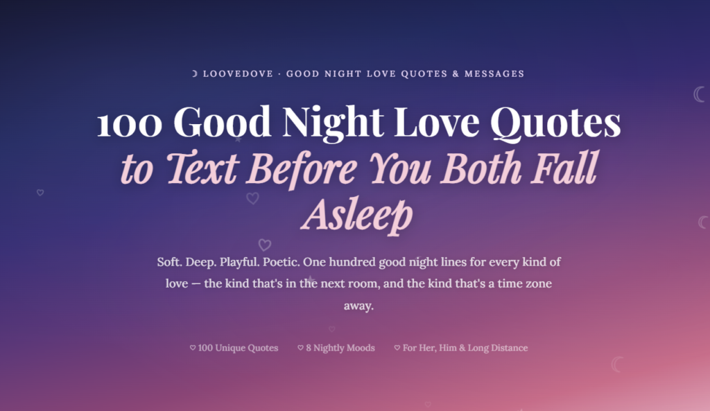 100 Good Night Love Quotes to Text Before You Both Fall Asleep