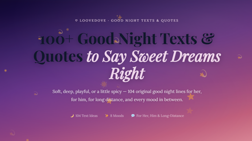100+ Good Night Texts & Quotes
